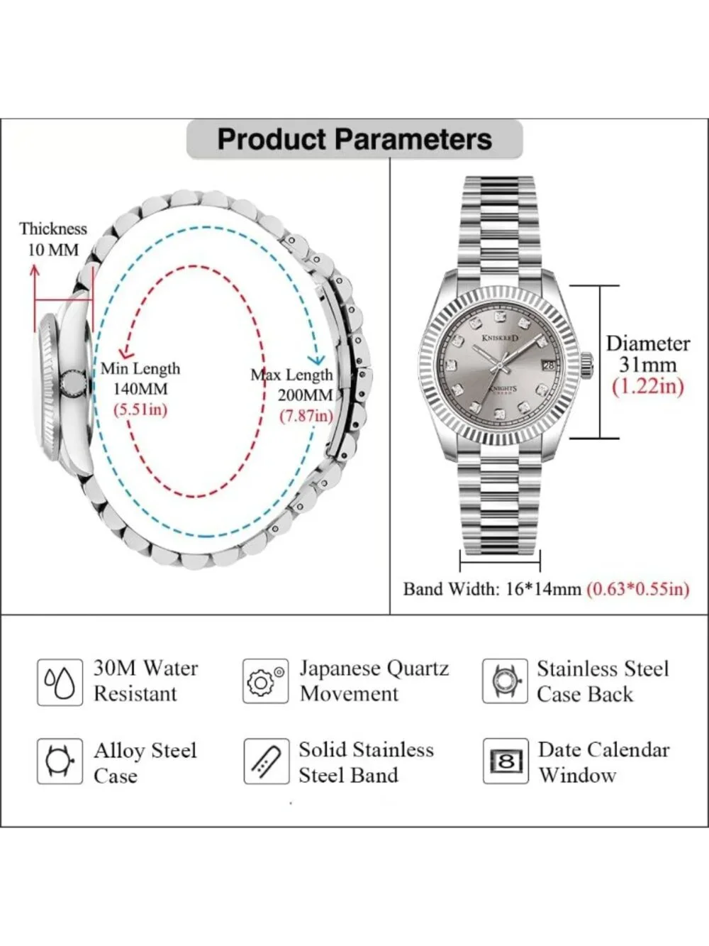 Elegant Women's Classic Dress Watch with Crystal Accents - Timeless Style